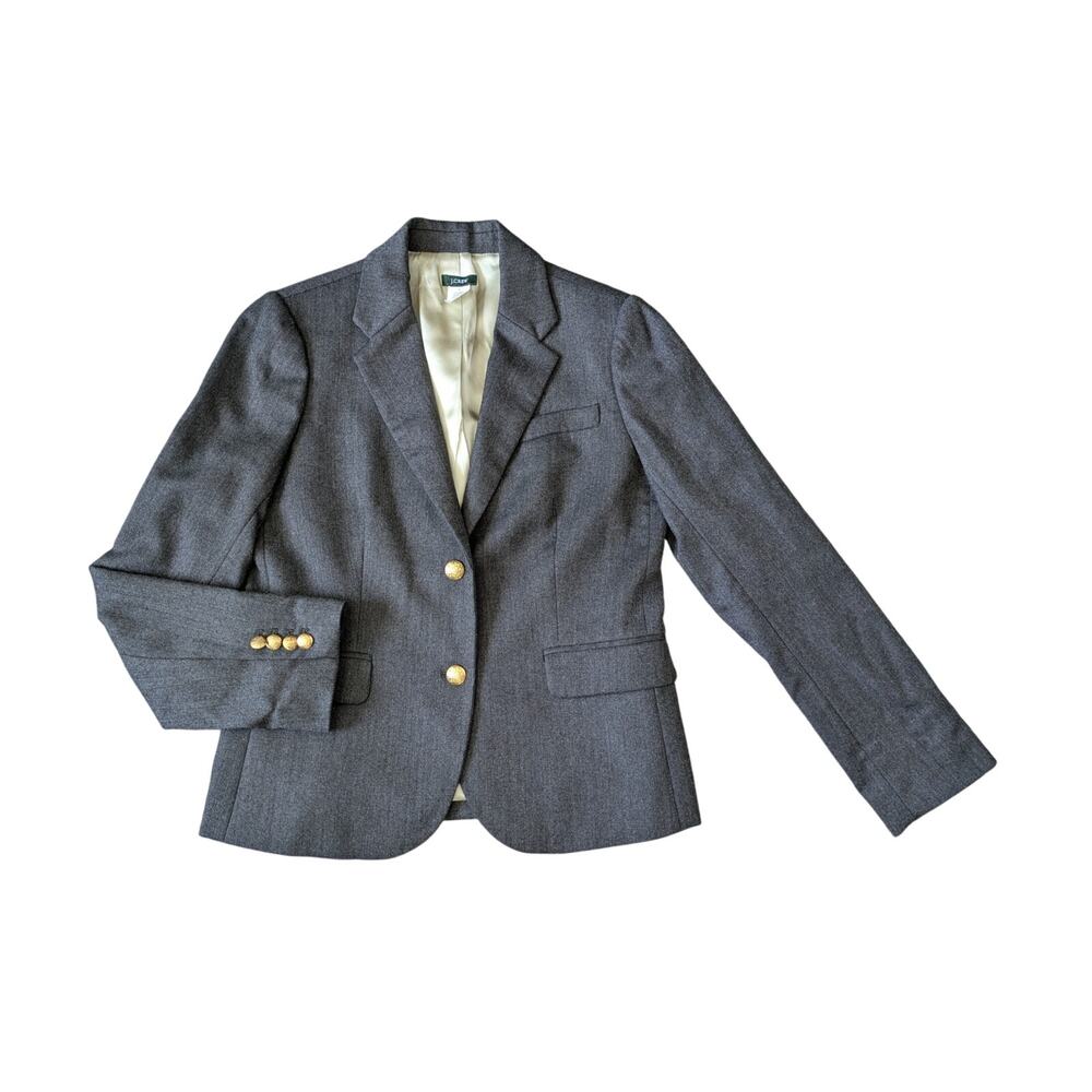 J. Crew Gray Blazer with Gold Buttons